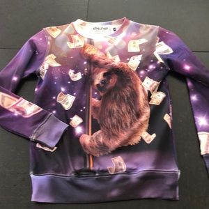 New shelfies sweatshirt sloth pole dancing XS